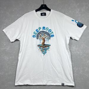 Denim City T-shirt Size XXL White DenimCity Tee Chenille Deep Roots